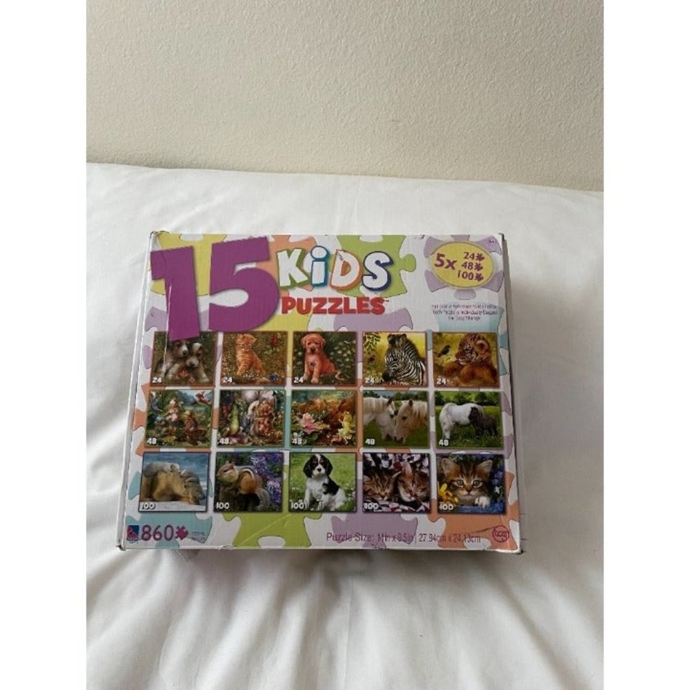 15 Kids Puzzles Variety Set 860 Total pieces